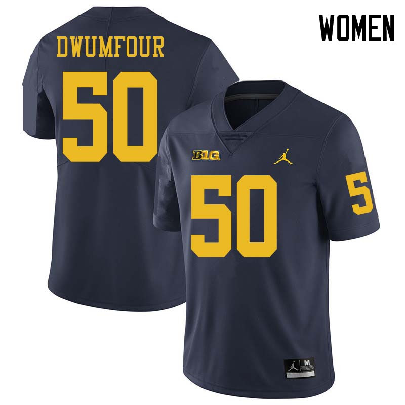 Jordan Brand Women #50 Michael Dwumfour Michigan Wolverines College Football Jerseys Sale-Navy